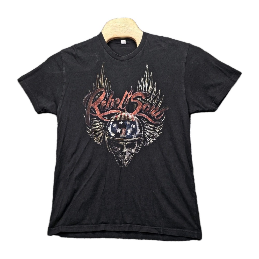 Kid Rock Rebel Soul Tour 2013‎ T-Shirt Large Harley Davidson 110th Skull Wings